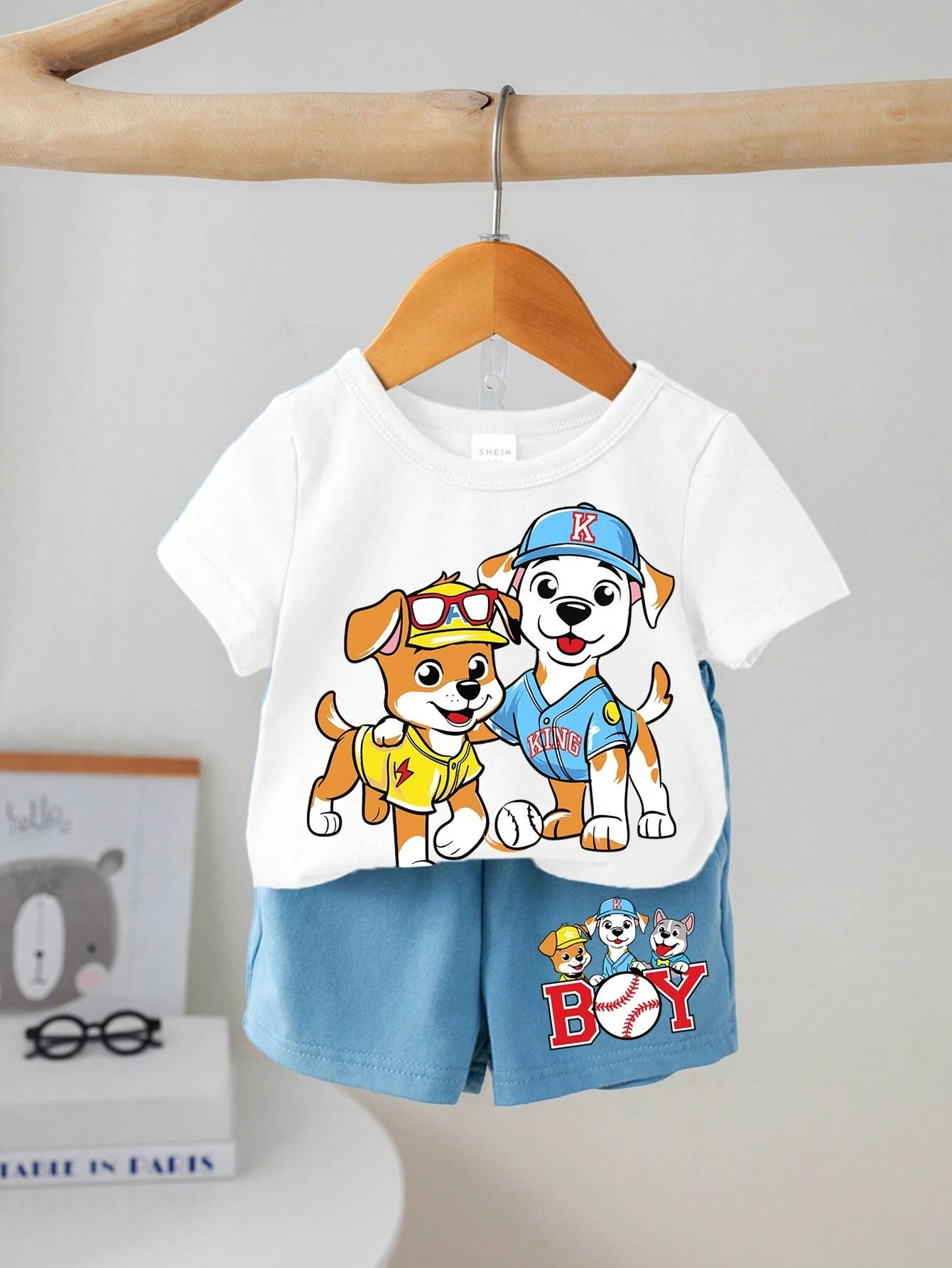 Baby Boy Cartoon Print Outfit