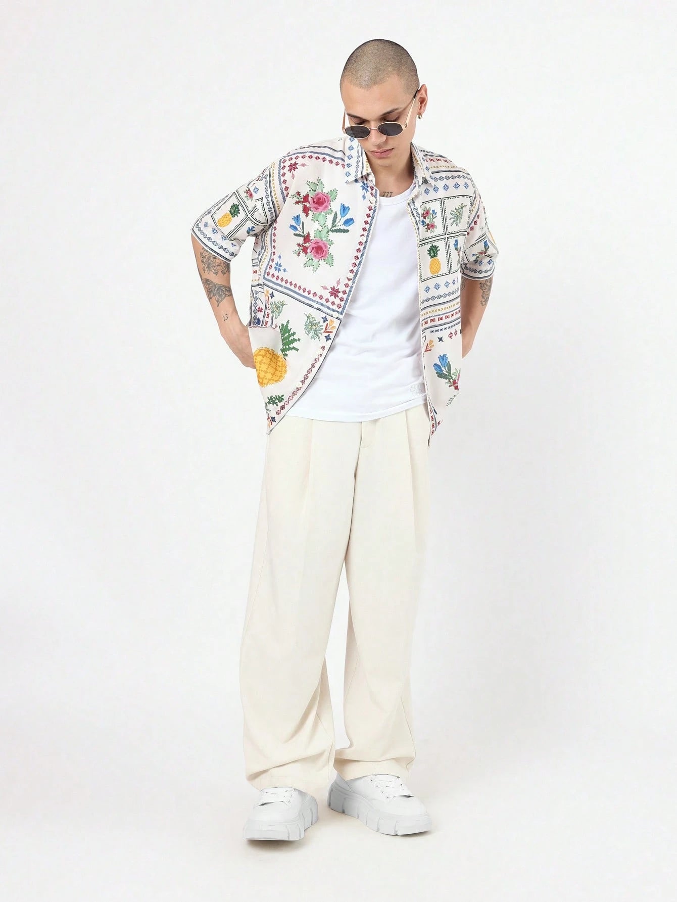 Resort Short Sleeve Button Print Shirt