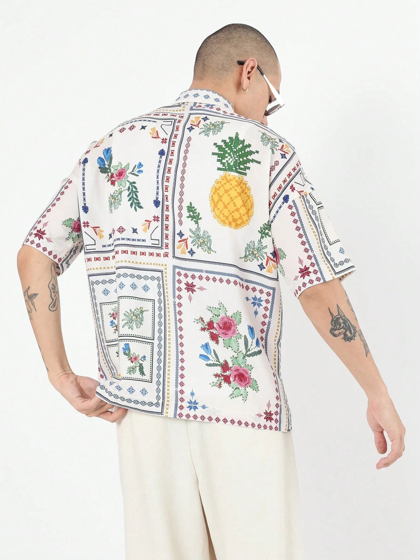 Resort Short Sleeve Button Print Shirt