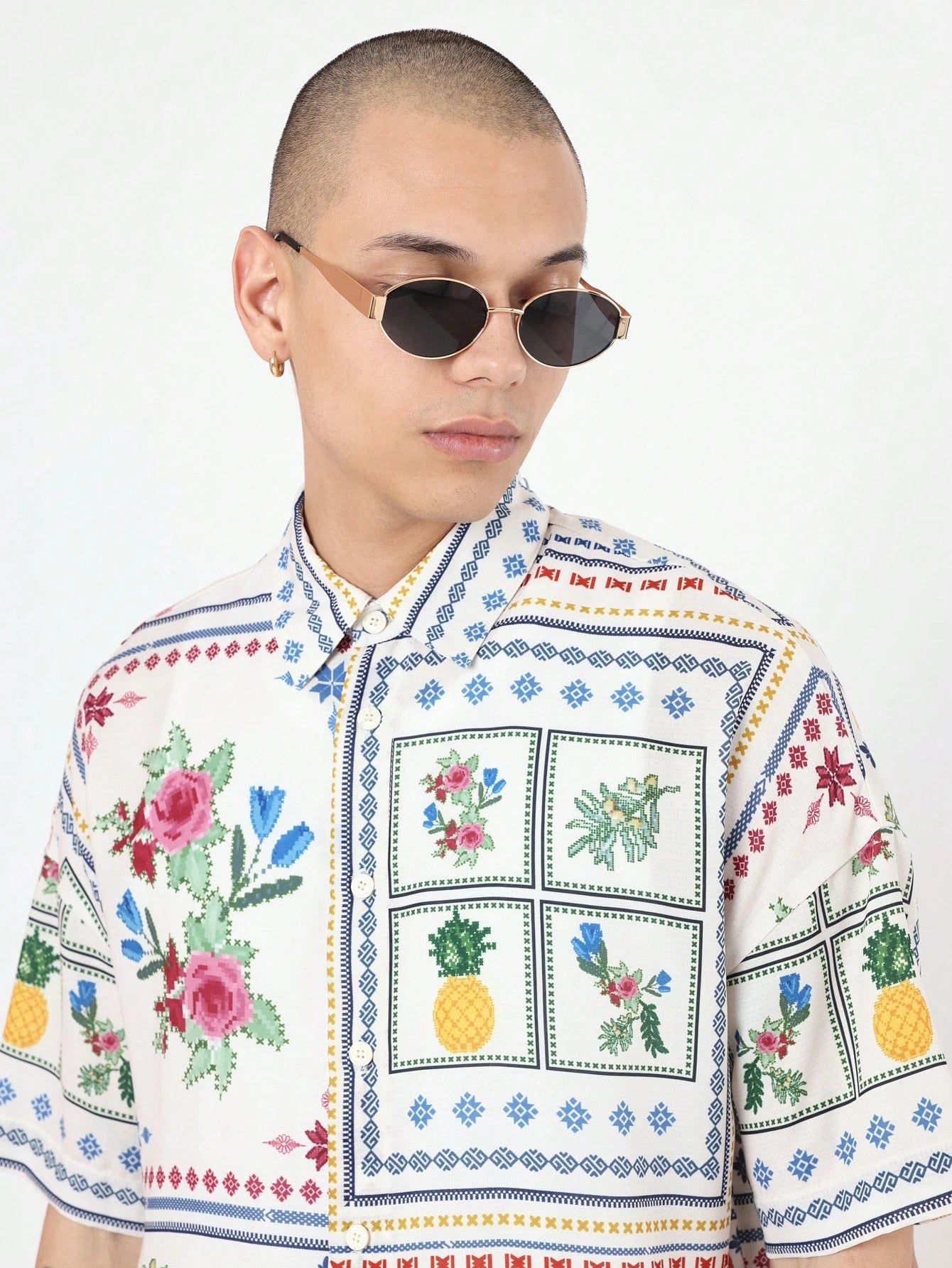 Resort Short Sleeve Button Print Shirt