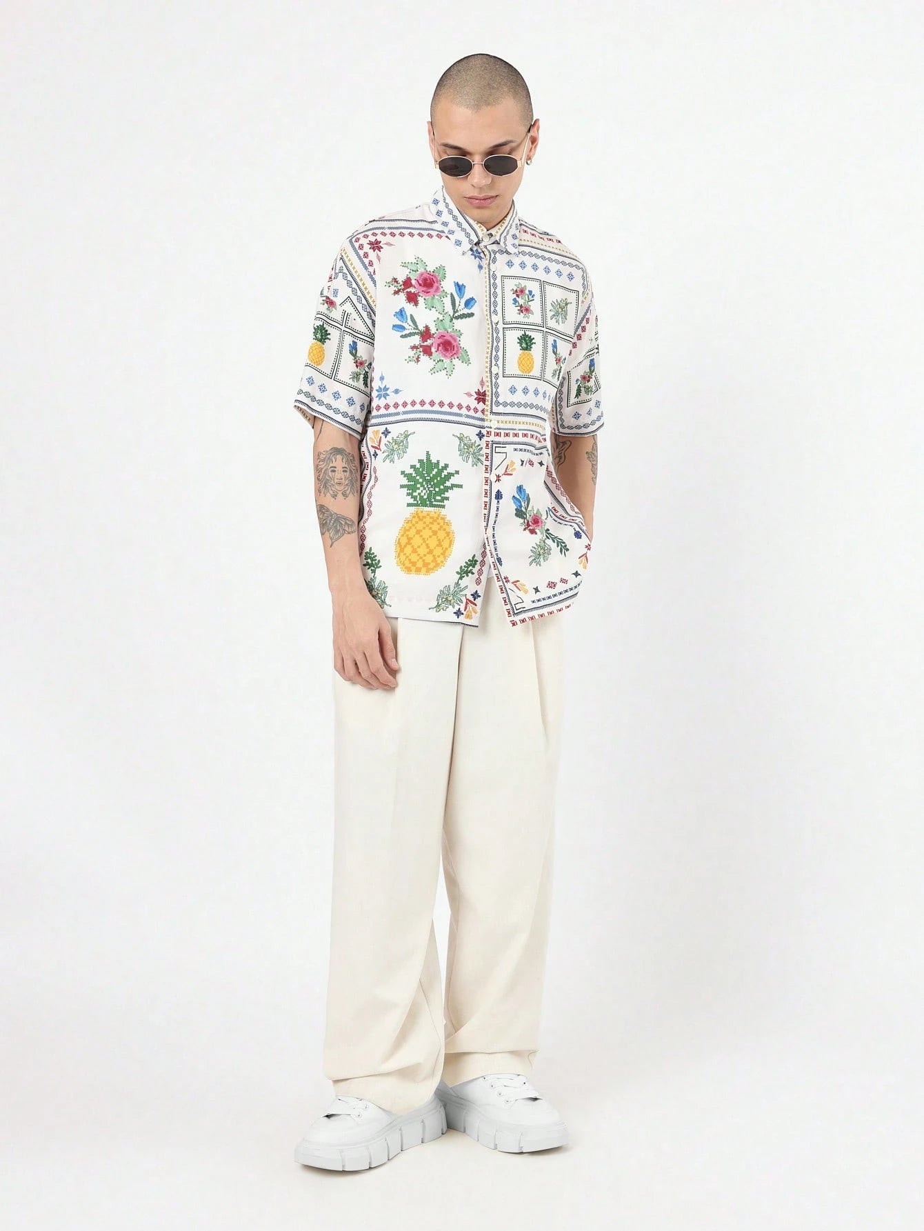 Resort Short Sleeve Button Print Shirt