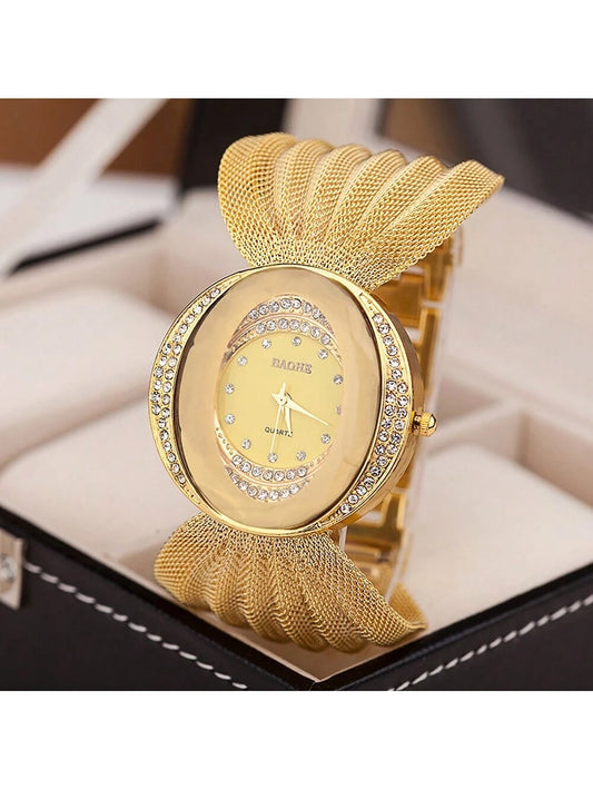 Watch With Rhinestone & Alloy Detailing