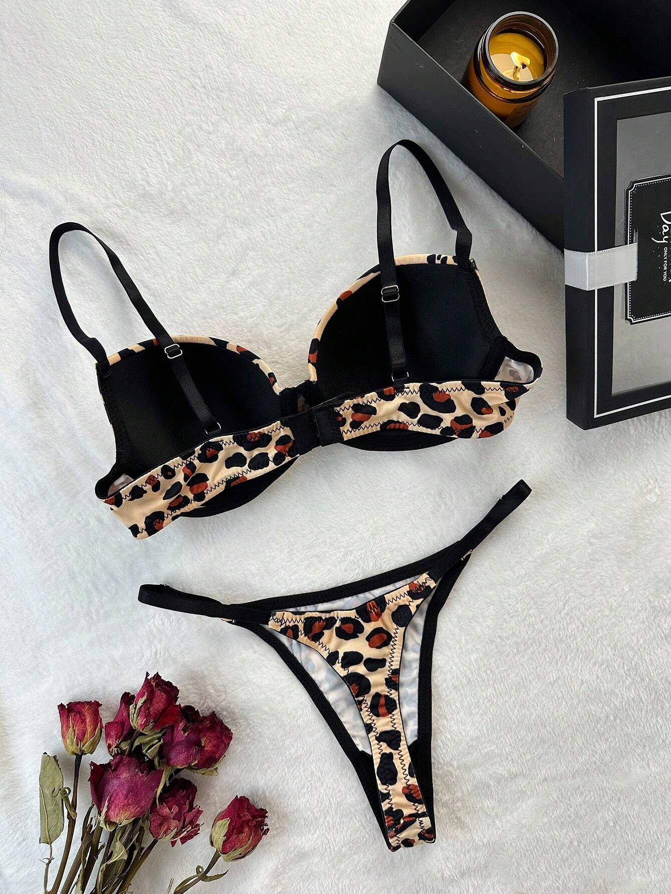 Leopard Print Lingerie Set