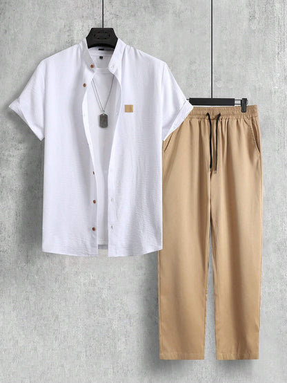 Multicolor Casual Blouse and Pants Set