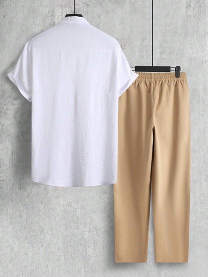 Multicolor Casual Blouse and Pants Set