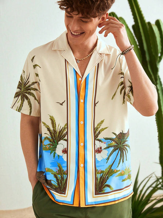 Loose Fit Men's Coconut Tree Shirt