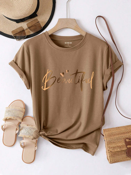Letter Print Short Sleeve T-Shirt