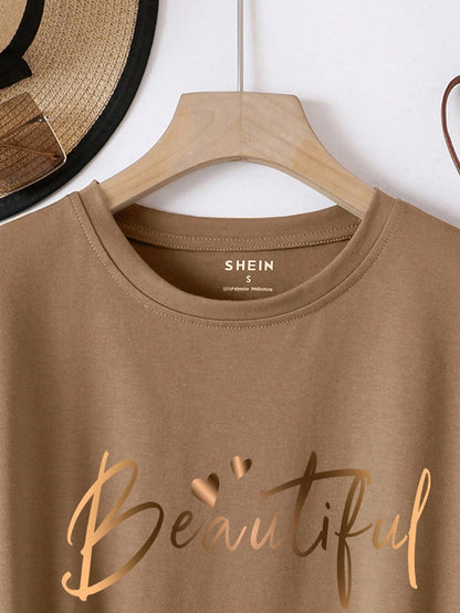 Letter Print Short Sleeve T-Shirt