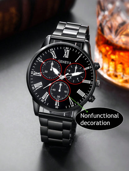 Men's Black Stainless Steel