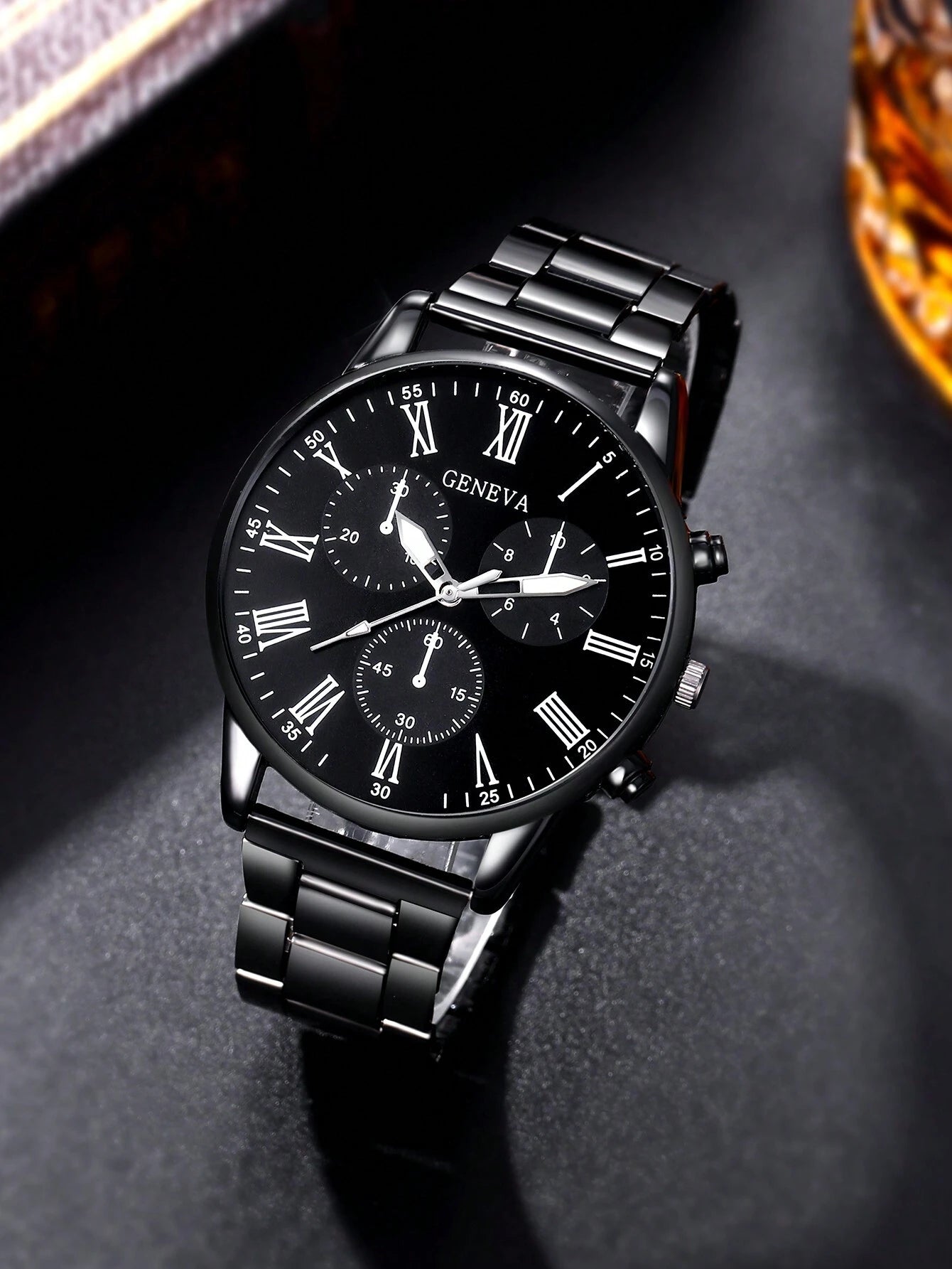 Men's Black Stainless Steel