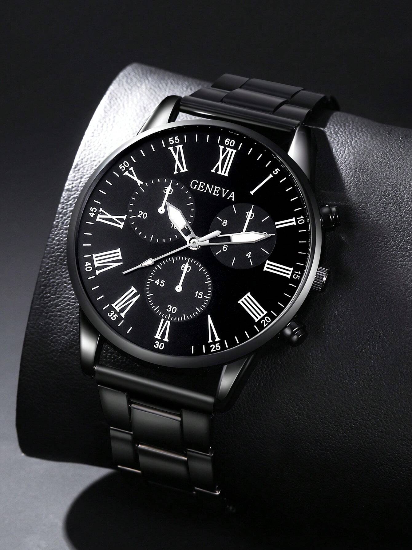 Men's Black Stainless Steel