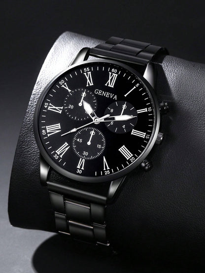 Men's Black Stainless Steel