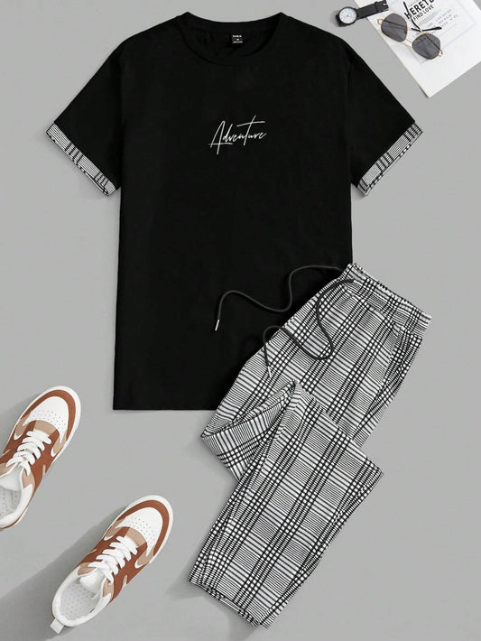 Black Casual Colorblock Pants Set