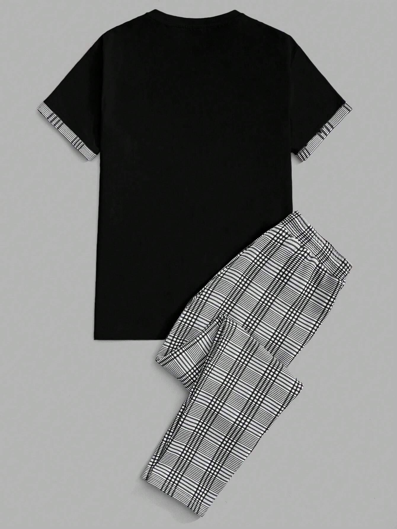 Black Casual Colorblock Pants Set