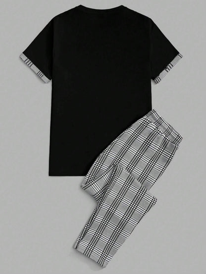 Black Casual Colorblock Pants Set