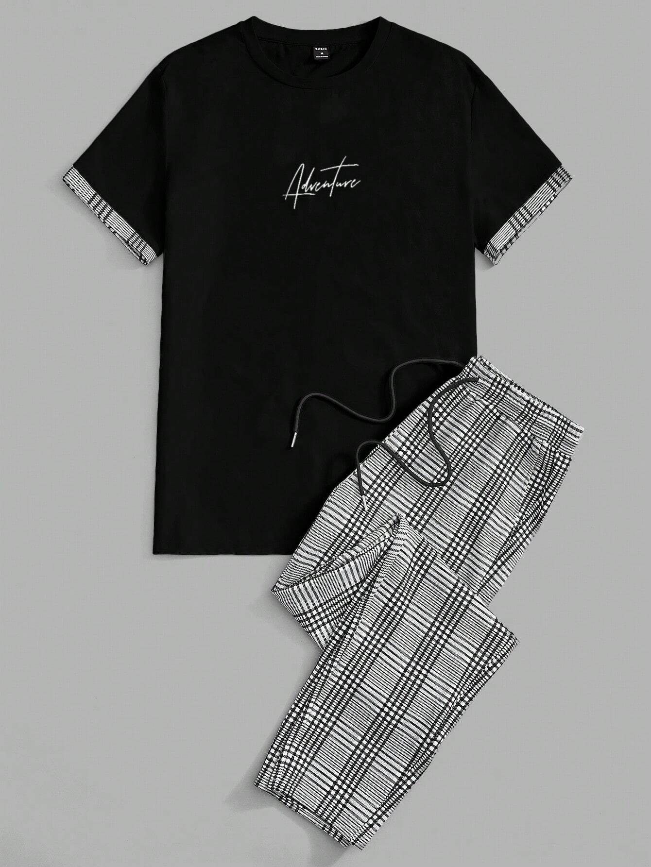 Black Casual Colorblock Pants Set