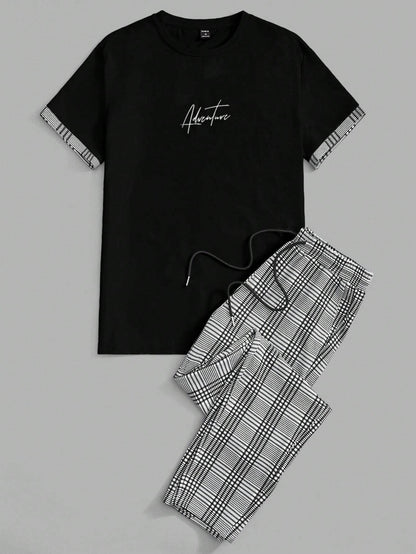 Black Casual Colorblock Pants Set