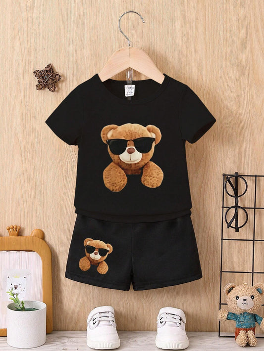 2pcs Baby Boy Cartoon Outfit