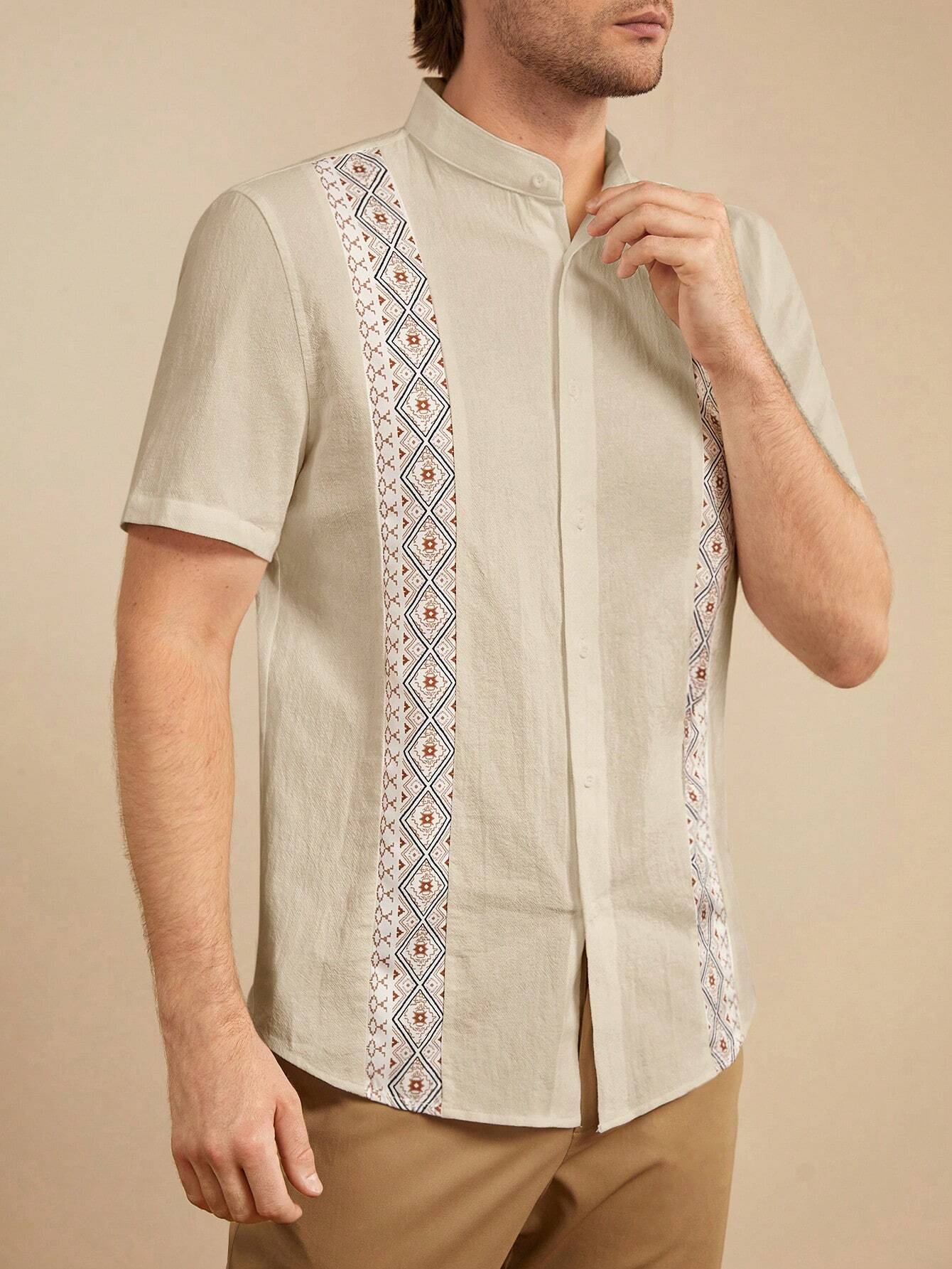 Printed Patchwork Shirt