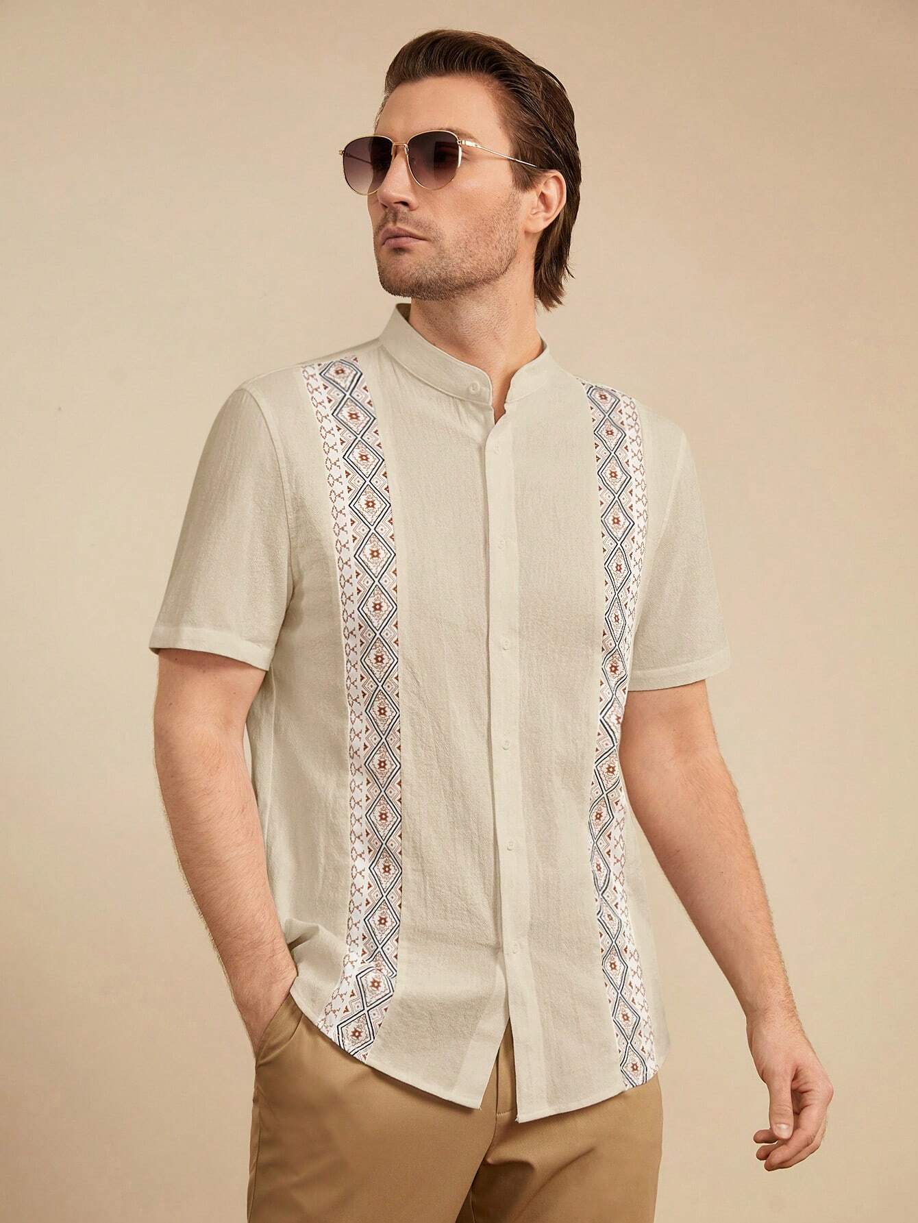 Printed Patchwork Shirt