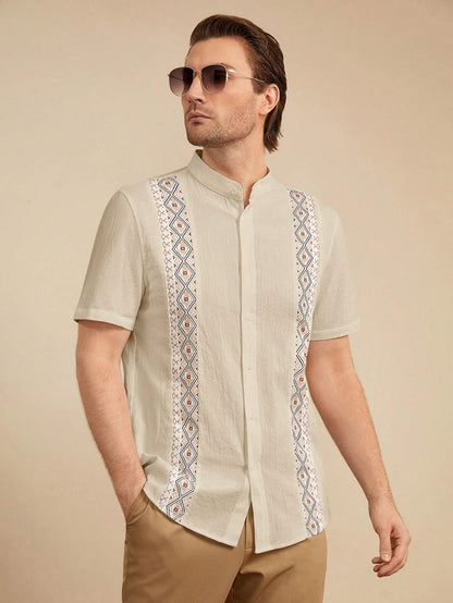 Printed Patchwork Shirt