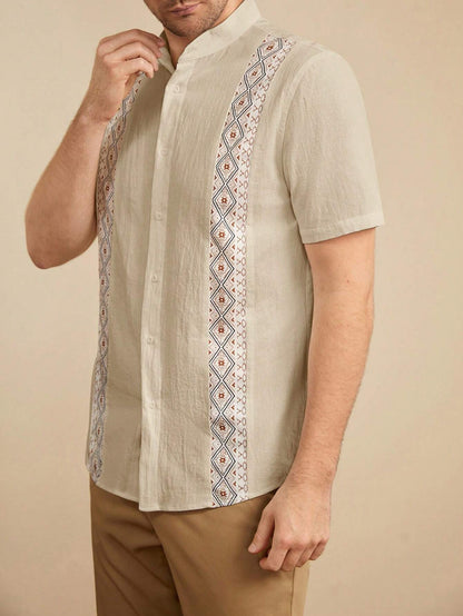 Printed Patchwork Shirt