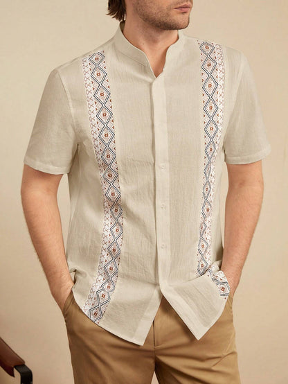 Printed Patchwork Shirt