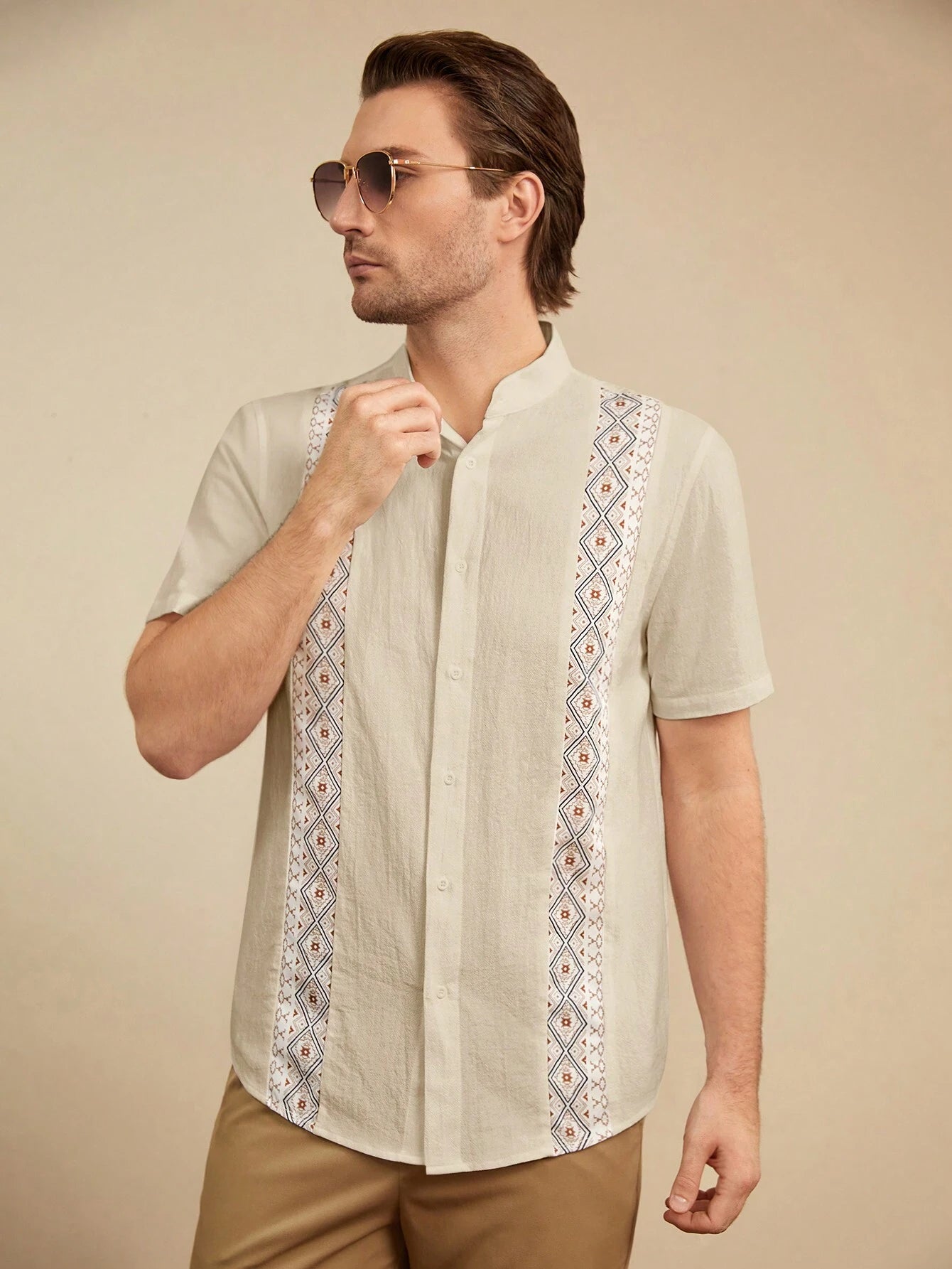 Printed Patchwork Shirt