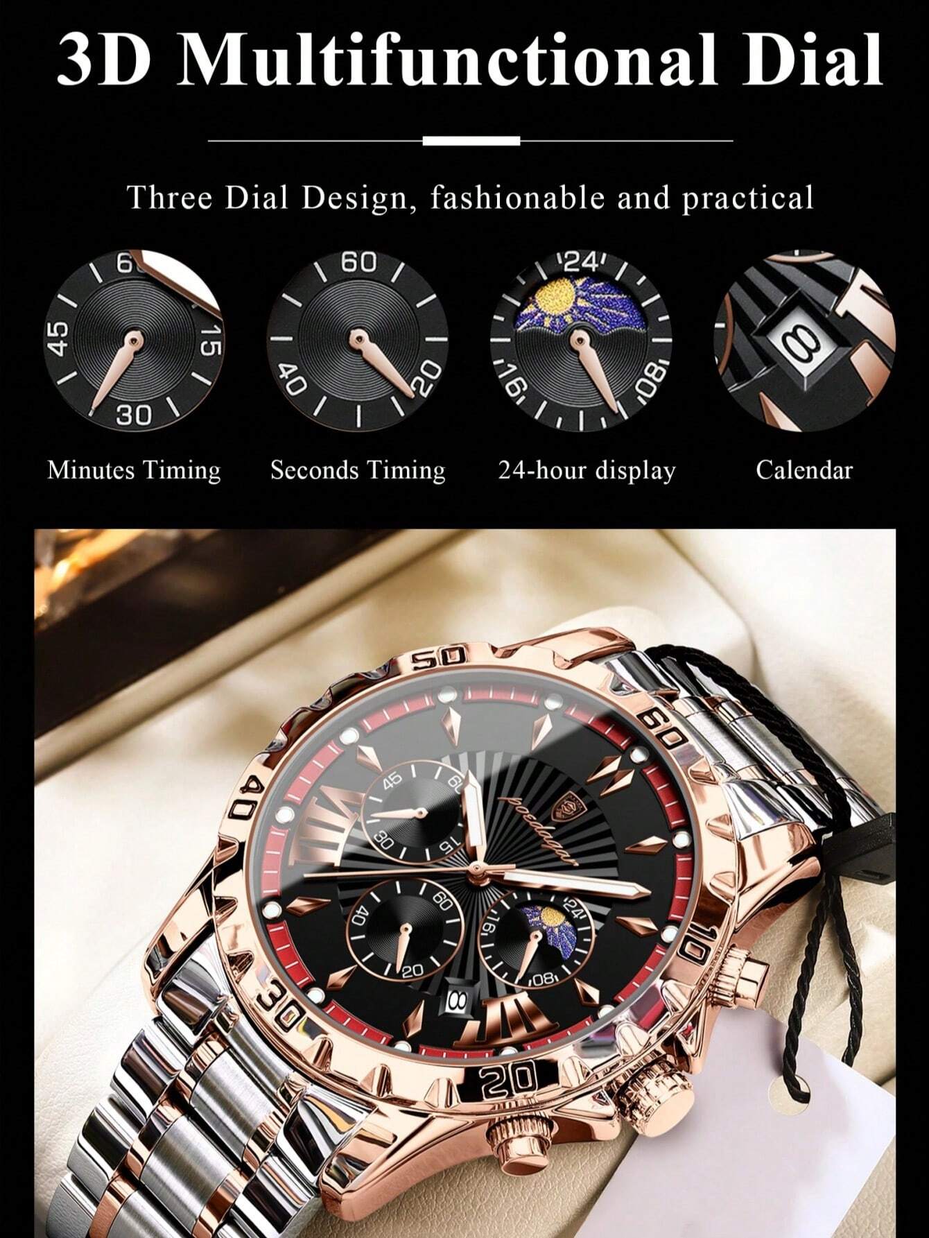 Sports Men's Stainless Steel Quartz Watch