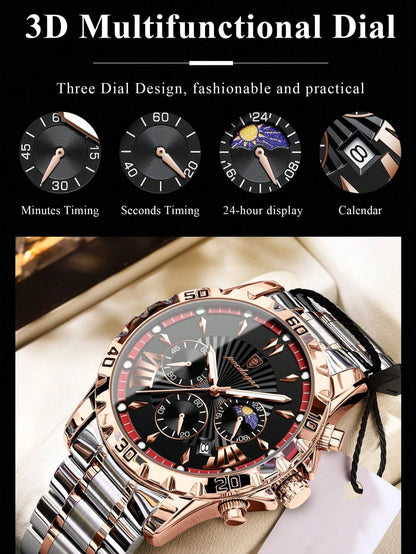 Sports Men's Stainless Steel Quartz Watch