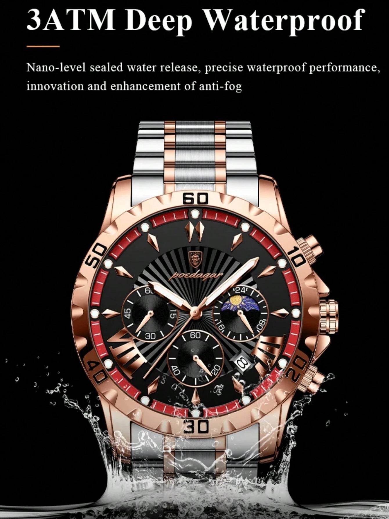 Sports Men's Stainless Steel Quartz Watch