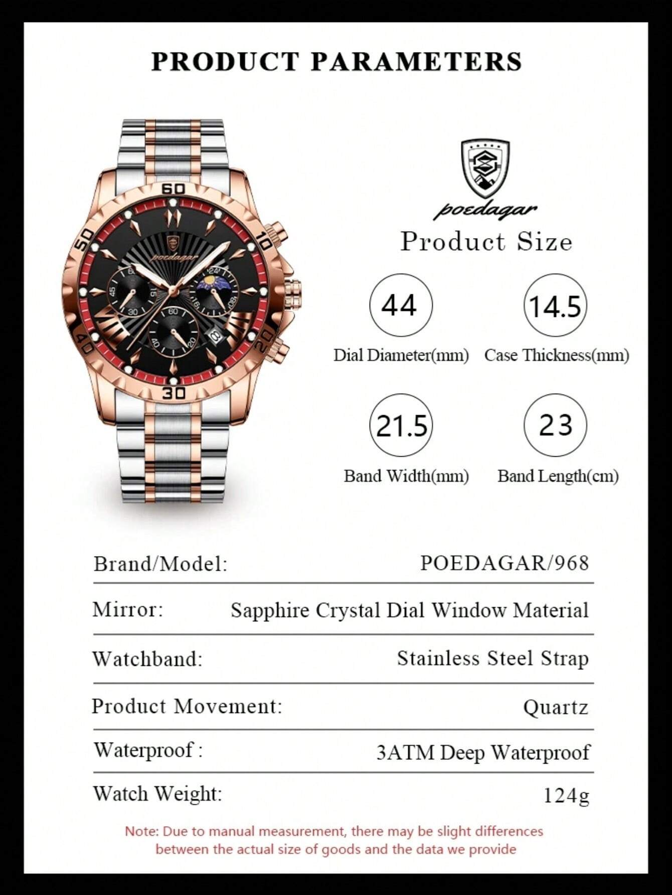Sports Men's Stainless Steel Quartz Watch