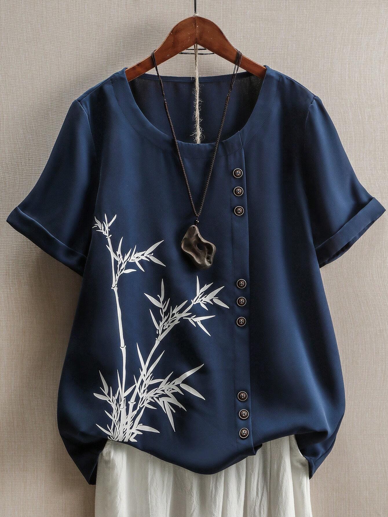 Leaf Printed Casual Comfortable Shirt