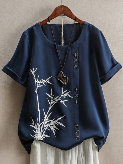 Leaf Printed Casual Comfortable Shirt