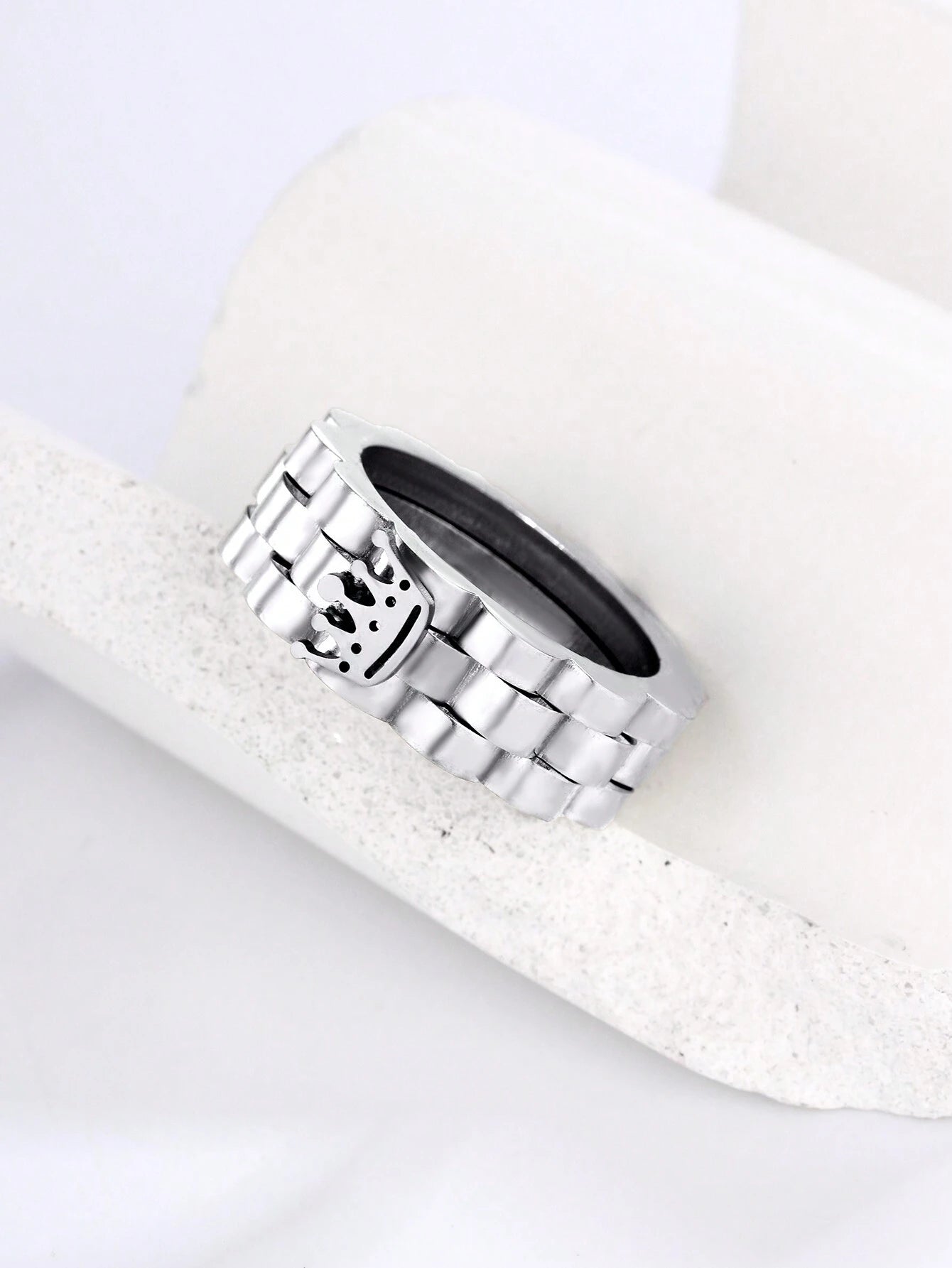 Silver Stainless Crown Ring