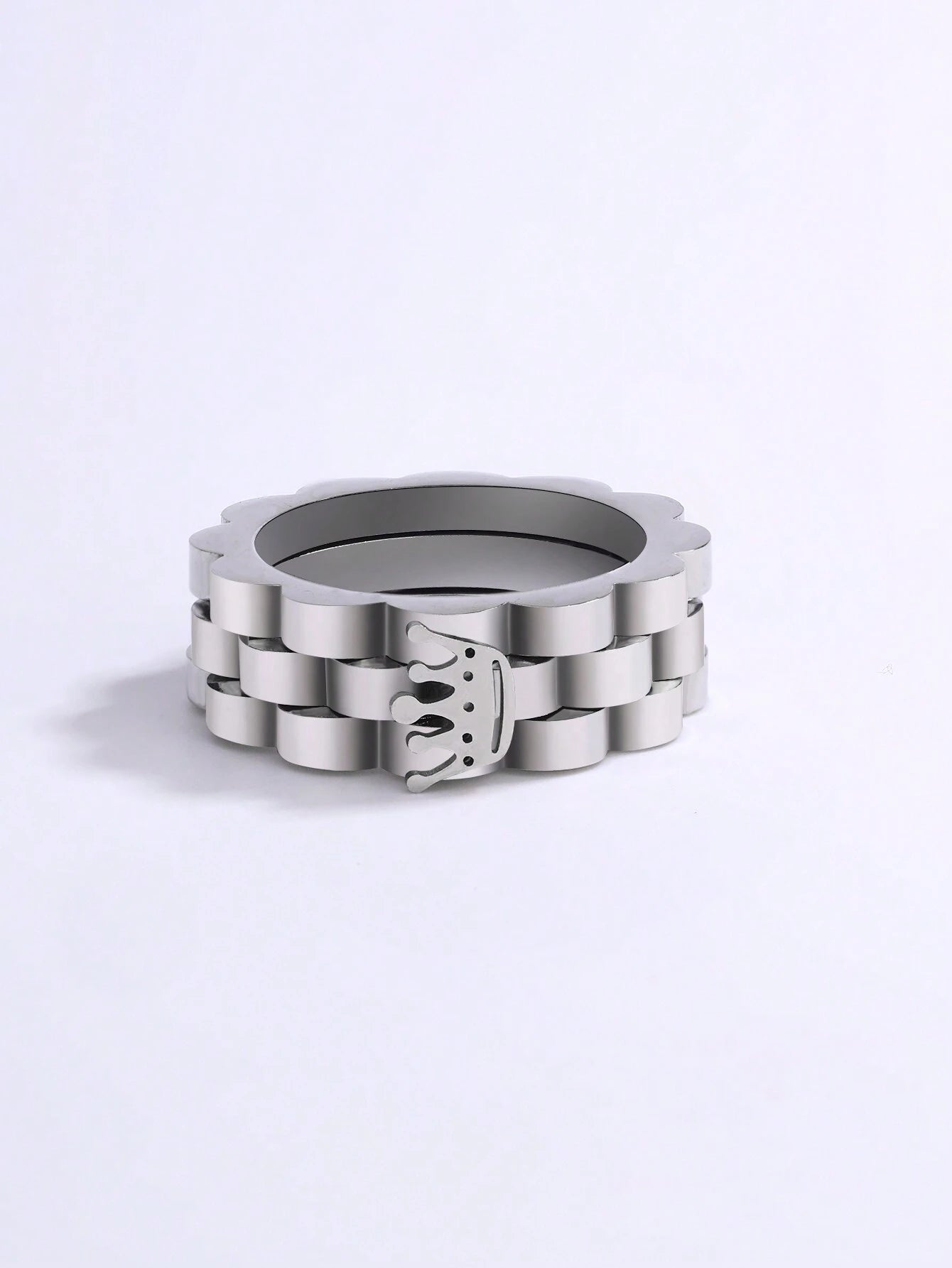 Silver Stainless Crown Ring