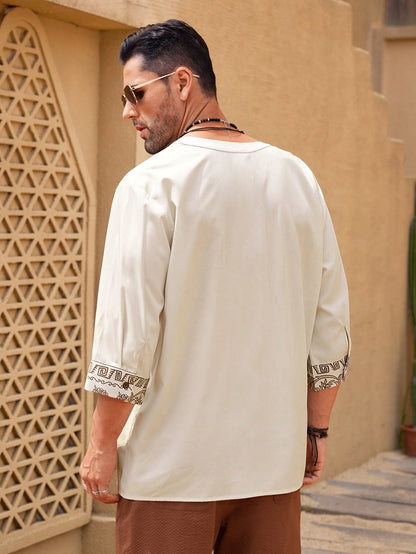 Men's Printed Mid Length Shirt