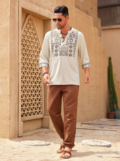 Men's Printed Mid Length Shirt