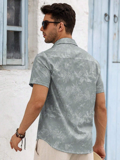 Men Tropical Print Shirt