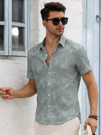 Men Tropical Print Shirt