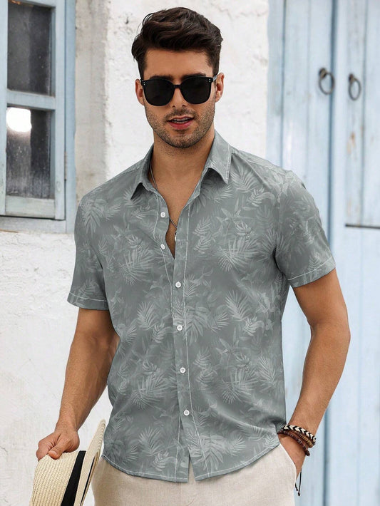 Men Tropical Print Shirt