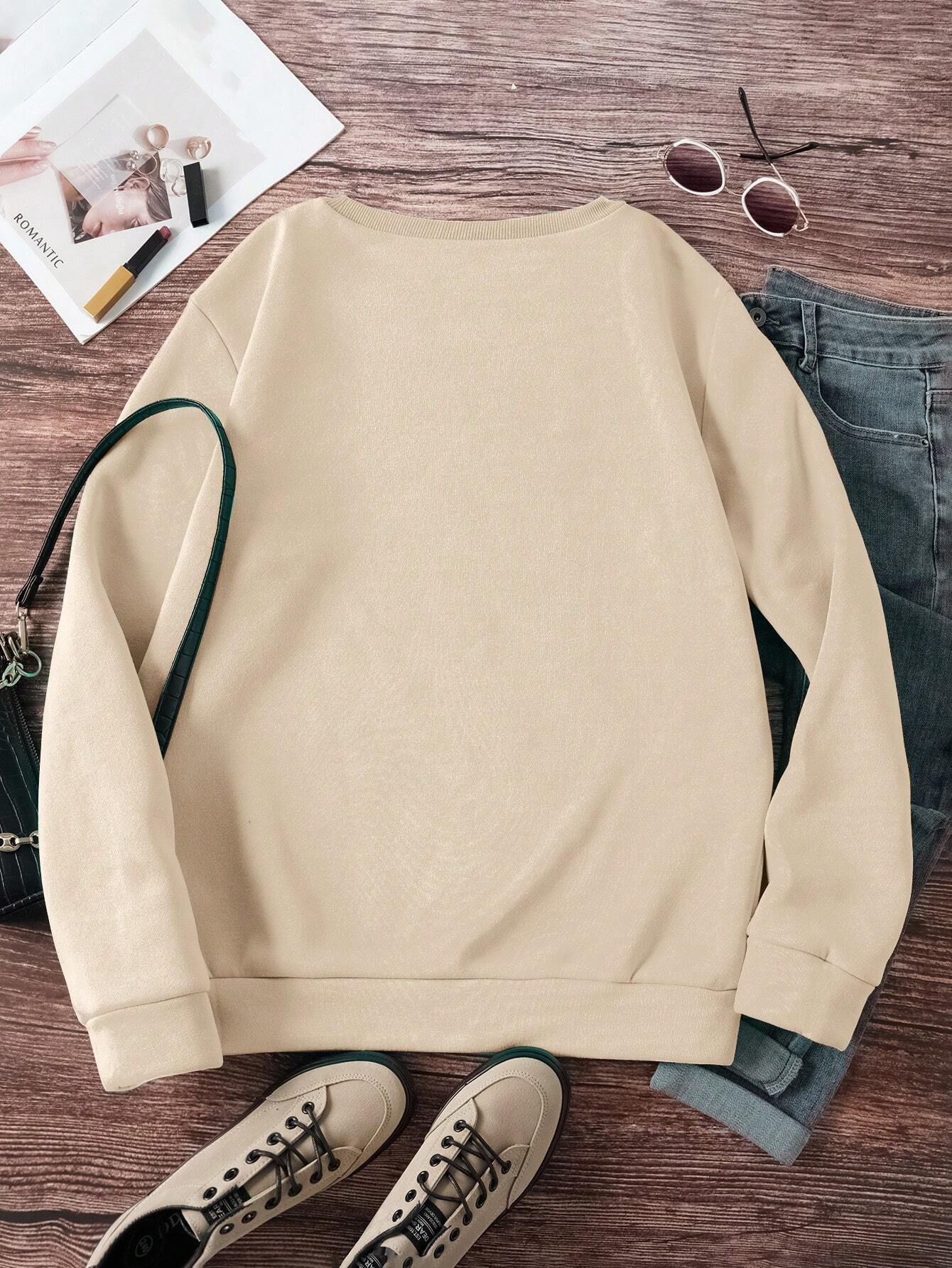 Women Letter Print Sweatshirt