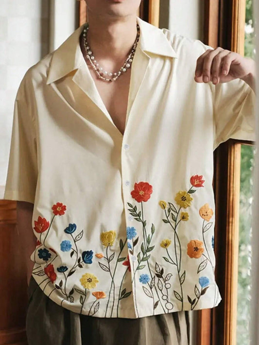 Men's Casual Floral Print Shirt