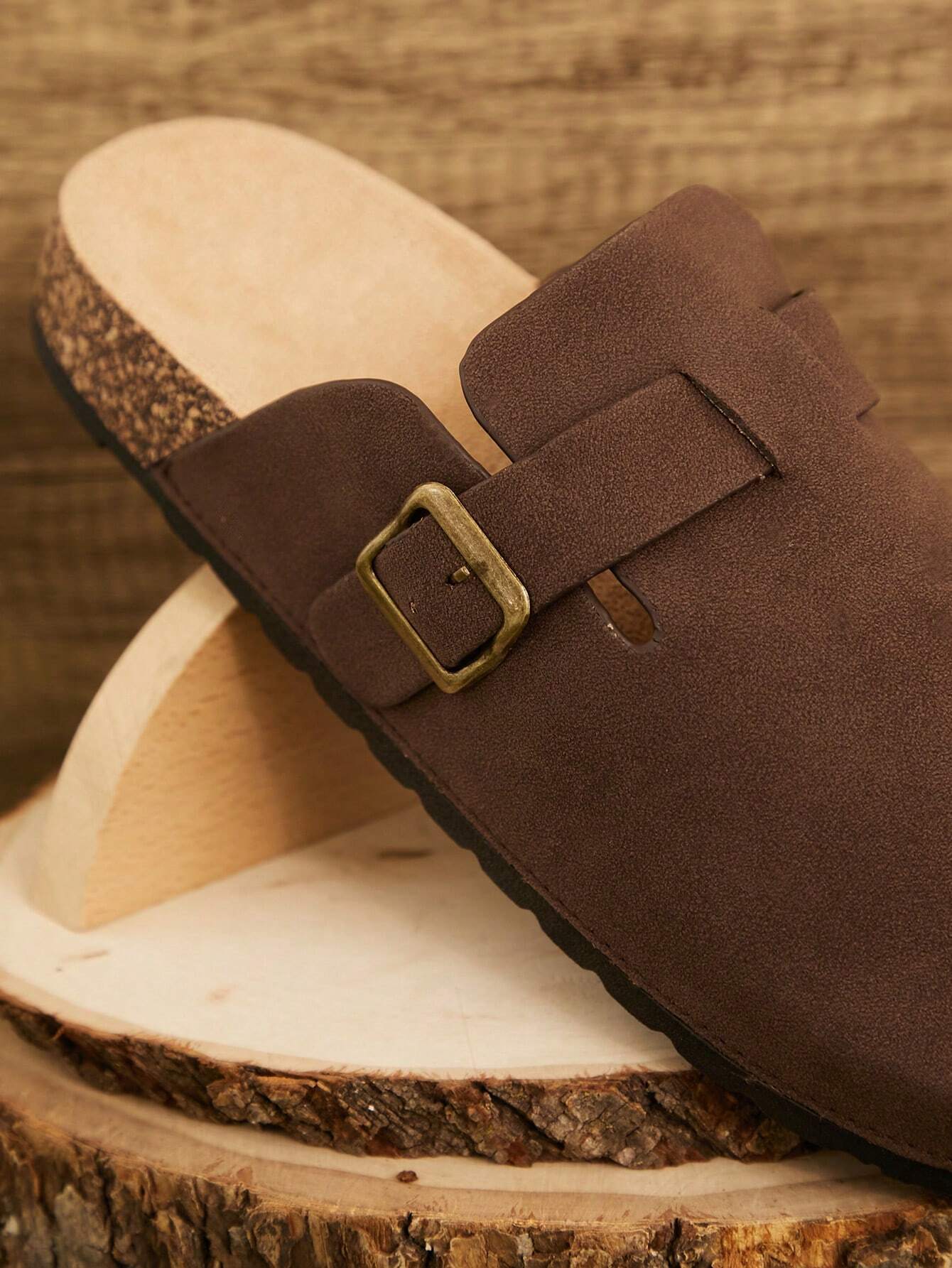 Buckle Strap Closed Toe Cork
