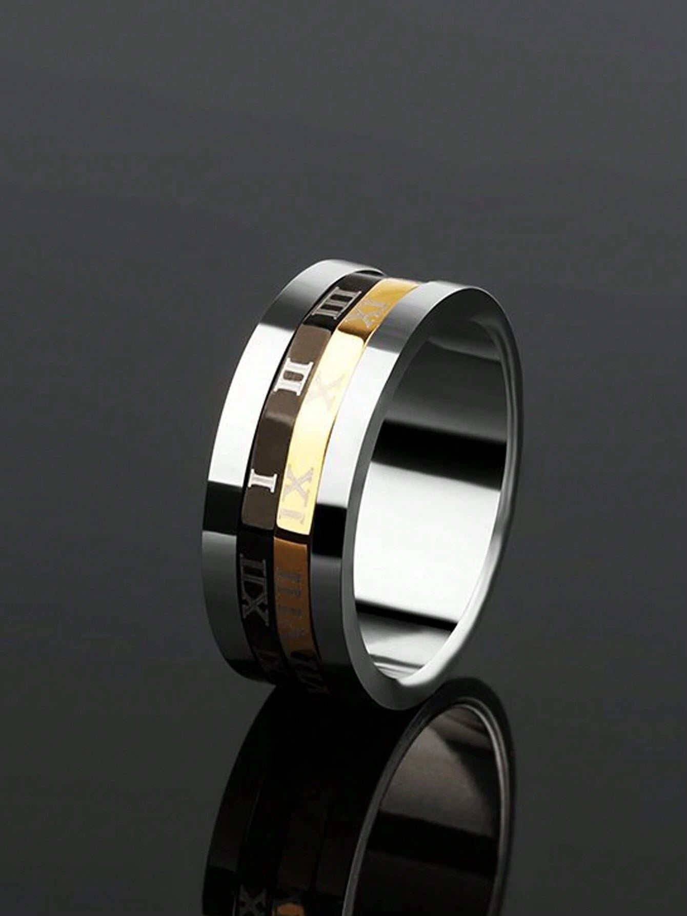 Rotatable 2-In-1 Titanium Steel Ring