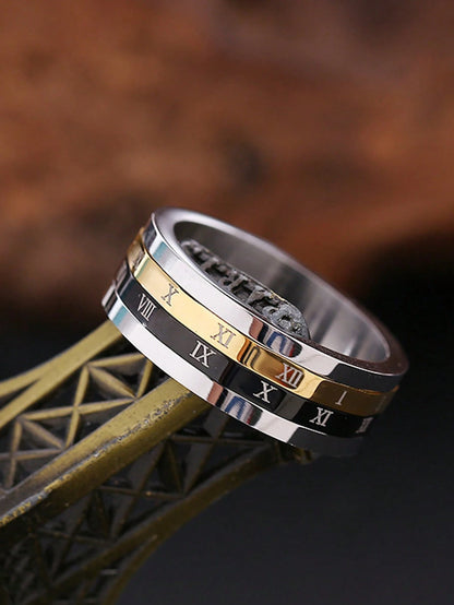 Rotatable 2-In-1 Titanium Steel Ring