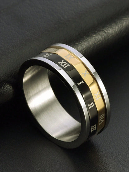 Rotatable 2-In-1 Titanium Steel Ring