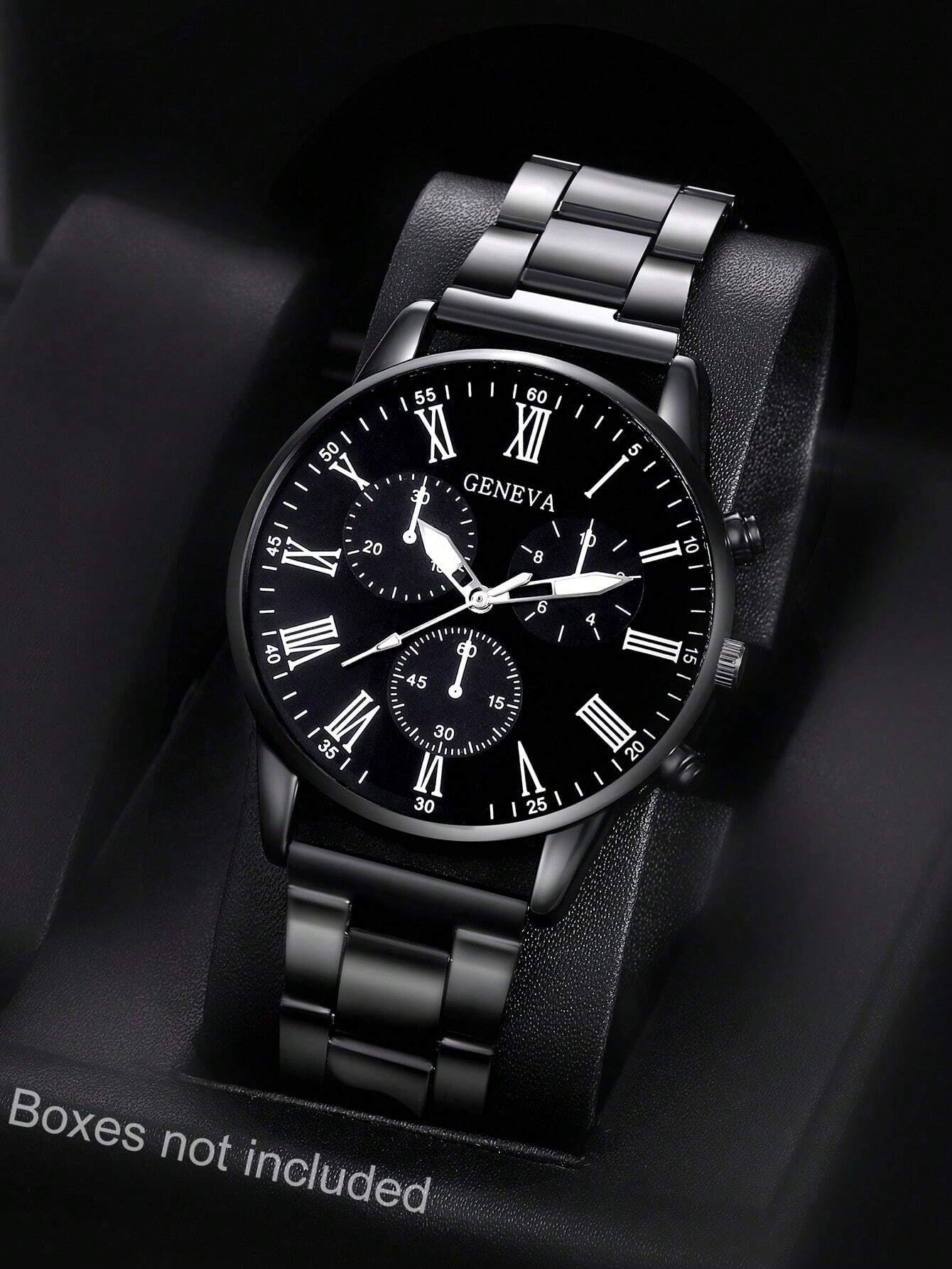 Men's Black Stainless Steel