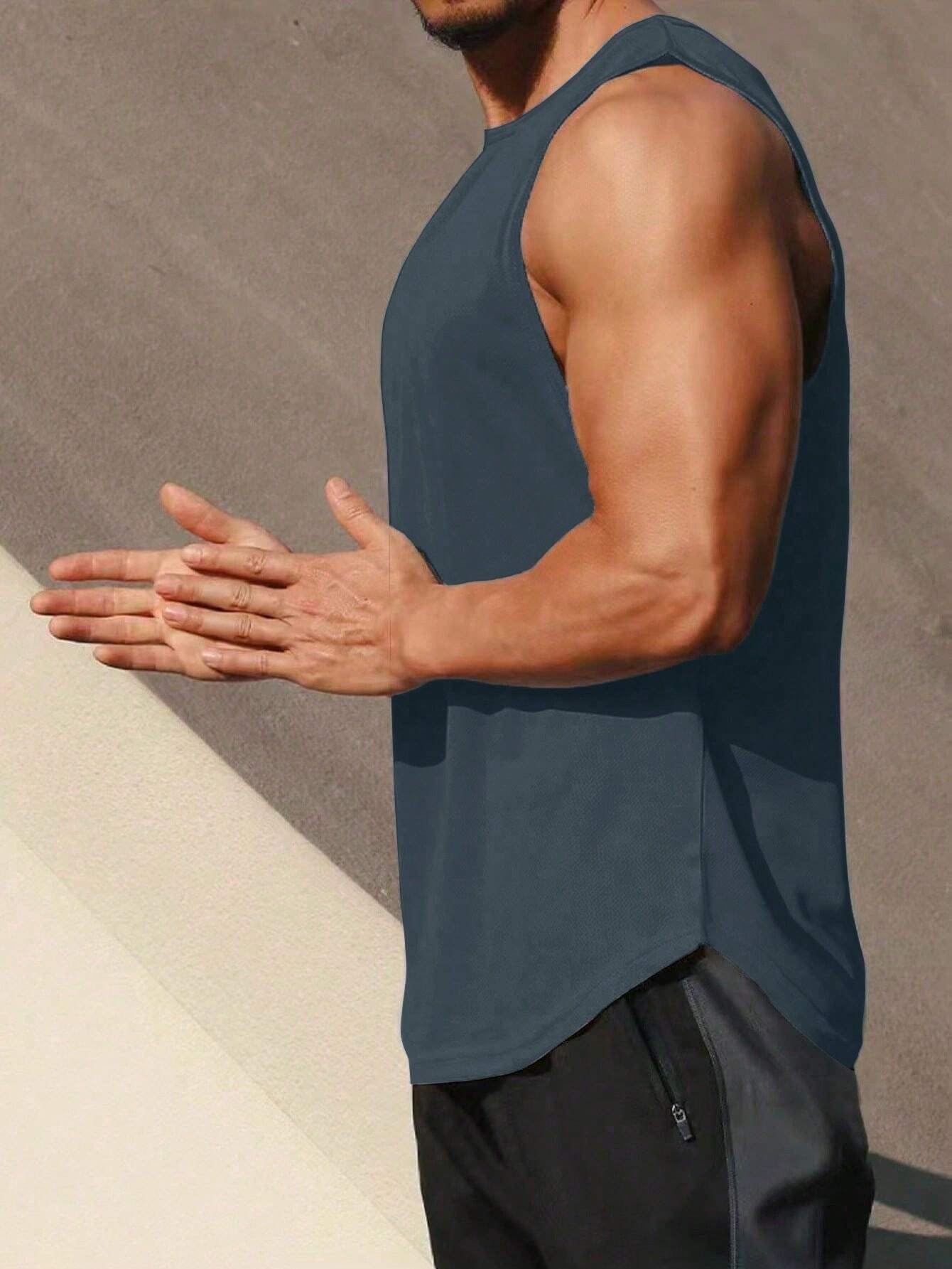 Dark Grey Sleeveless Round Neck Tank Top