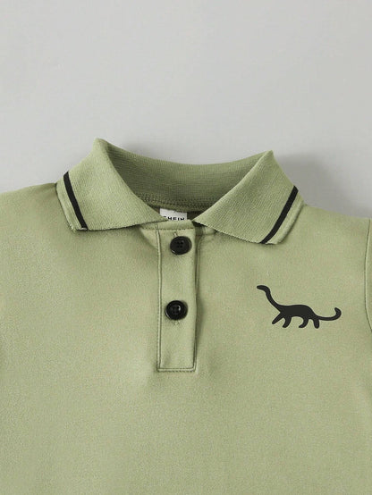 2pcs Young Boy Summer Outfit Set